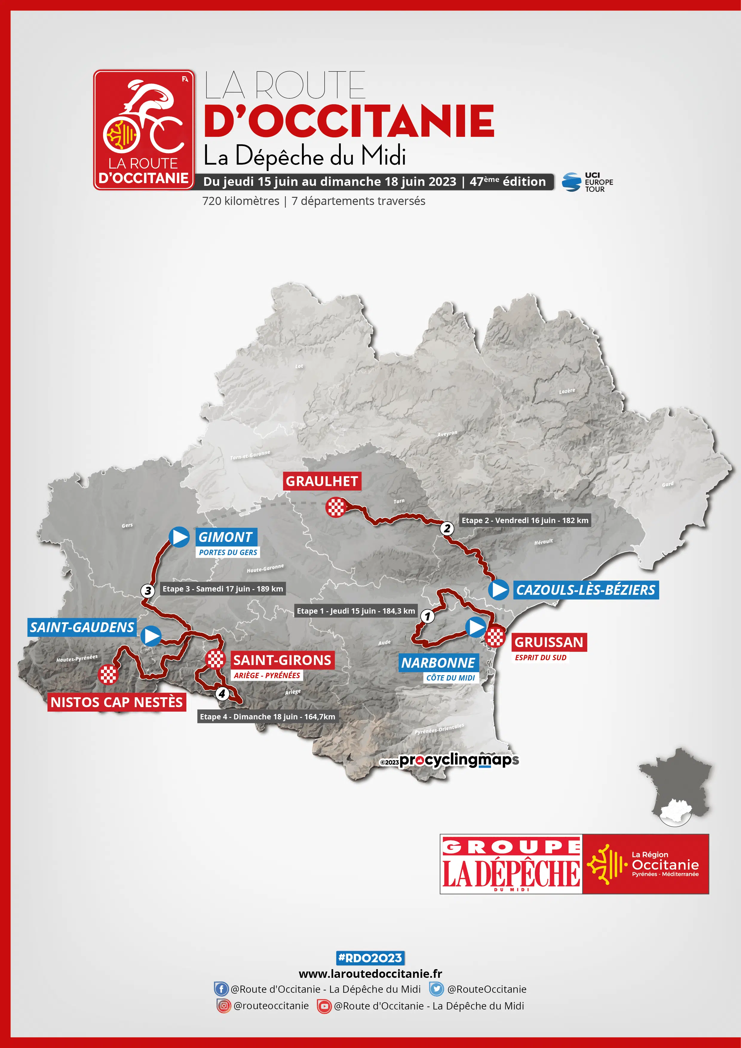 15/06/2023 18/06/2023 La Route d'Occitanie - La Dépêche du Midi T4 RDO23-Carte-generale.png